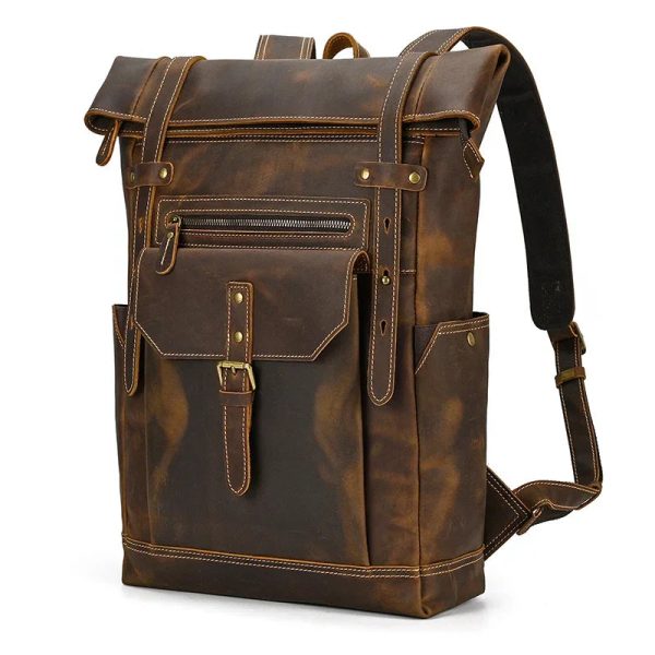 sac à dos homme en cuir marron