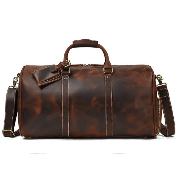 sac de voyage homme en cuir marron