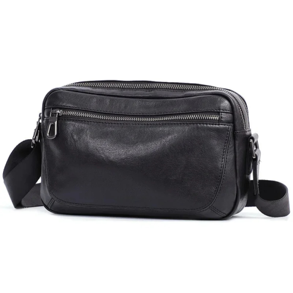 sacoche bandoulière homme cuir noir