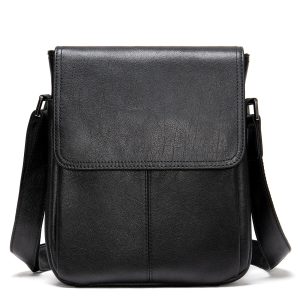 sacoche cuir noire pour homme élégante