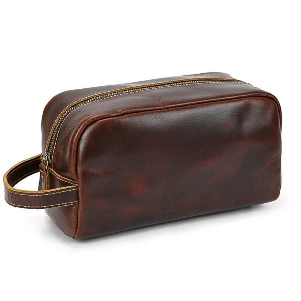 trousse de toilette en cuir homme